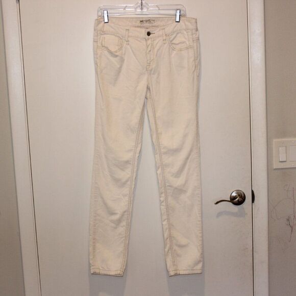 Free People Cream Corduroy Skinny Jeans Women's Size 30 - Picture 1 of 11